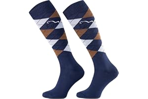 TODO Comodo STPDJ Calze Equitazione Donna, Uomo, Bambina | Calzini da equitazione ragazza ragazzo a scacchi lunge in cotone