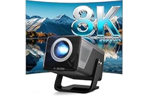 LYNCAST [8K Supportée/2000 ANSI/Calibration Visuelle IA] X7 Smart Projecteur, Android 14 OS,1080P UHD Vidéoprojecteur with Netflix/YouTube, IA Auto Focus/Keystone/Évitement Obstacles,WiFi/Bluetooth,Écran 200"