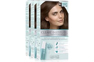CLEARÉ INSTITUTE Colour Clinuance - Tinte Pelo Chocolate Intenso | Coloración Permanente Sin Amoniaco | Método Curly | 100% Cobertura de Canas y Mechas | Color y Brillo | Tintura Capilar Cabellos Delicados 510ml