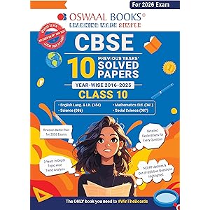Oswaal CBSE 10 Years\' Solved Papers, Yearwise (2016-2025) Class 10 (English Language & Literature, Social Science, Science an
