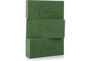 LaGreen Mousse Florale, Lot de 3 - Mousse Florale pour Fleurs fraîches, Fleurs séchées, compositions Florales et couronnes de l'Avent - 20 x 10 x 7 cm (Vert)