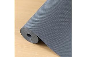Hersvin 50cmx600cm Tappetino per Cassetti, Addensati Tappetini Non-adesivo EVA Plastica Rotolo Carta per Mensola Cassetto Frigorifero Tavolo Mobile Cucina Lavello Ripiani (Grigio Grande Diamante)