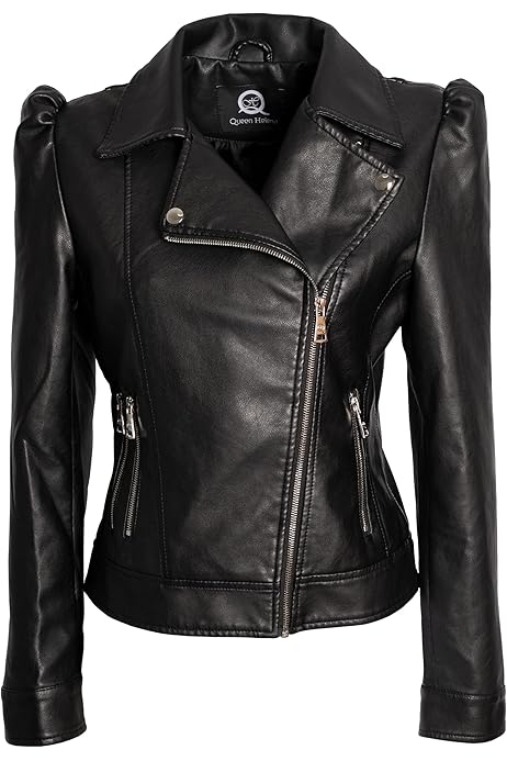 Giacca In Ecopelle Queen Helena - Giubbotto Biker Corto Donna Leggero E Stiloso - Foto 10