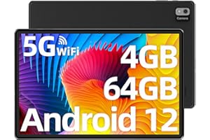 SGIN Android 12 Tablet 10.1 Pollici, 4GB RAM 64GB ROM(TF 512GB) Tablets with MTK Octa-Core Processor, IPS FHD 1280x800, 2MP + 5MP Camera, Bluetooth 5.0, 5G/2.4 GHz WiFi, 6000mAh, GPS, Type-C