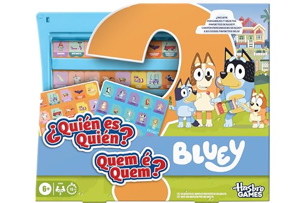 Vem är vem? spel för barn, Bluey Edition, brädspel för familj och resor, 6+ - spansk version - portugisiska