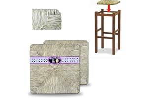 Asiento de repuesto para taburetes, de paja de arroz, marca Facilcasa, esta oferta incluye 2 exclusivos manuales de reparación y mantenimiento de los asientos de 33 x 33 cm, Art. 08R