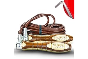 Valour Strike Leather Weighted Skipping Rope | Weighted Jump Rope for Boxing, Fitness Training, HIIT, MMA, Exercise | Leather Skipping Ropes for Men, Women & Outdoor Skipping Rope