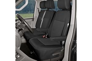 Accesorionline Housses de siège pour T5 T6, 2 - 9 places, 100 % sur mesure pour Caravelle, Multivan, California, Transporter, Camper 4Motion 4 x 4 (T5-T6 avant 1+2)