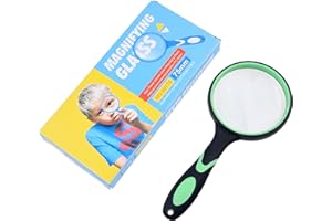 Kare & Kind 8X Handheld Reading Magnifier - 75MM Large Magnifying Lens - Non-Slip Soft Handle - Great for Science, Reading Books, Newpapers - Insect and Plant Observation - Kids, Adults and Elderly