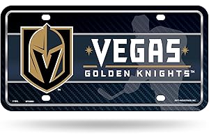 Rico Industries NHL Vegas Golden Knights Metal License Plate Tag, 6 x 11.5-inches