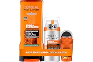 L'OREAL PARIS MEN EXPERT L´Oréal Men Expert Caja Hydra Energetic Rutina Gel de ducha 400 ml (XXL) + Desodorante + Crema de Cuidado Hidratante con Vitamina C 100 ml (XXL)