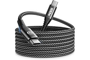 Aioneus Cable USB C a USB C 100W, 3M Cable USB C Carga Rápida PD 5A USBC Cable Trenzado Nylon Largo Cable Cargador Tipo C para iPhone 17 16 15 Pro Max, Samsung S25 S24 Ultra, iPad Pro, MacBook, Pixel