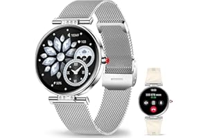 ATOPMENT Smartwatch Reloj Inteligente Para Mujer Ligero con FuncióN TeléFono Redonda Delgada Notificación de la Aplicación Seguimiento Monitoreo Salud Actividad FíSica Bluetooth Resistente Agua Android Ios
