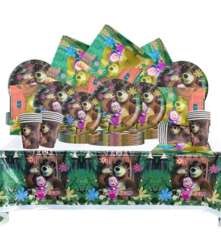 Kit Palloncini Compleanno Orso 33 Pezzi, Con Striscione, Palloncini Lattice E Alluminio, Topper Per Cupcake
