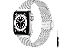 Ouwegaga kompatybilny z paskiem Apple Watch 38 mm 40 mm, 41 mm, 42 mm, 44 mm, 45 mm, 49 mm, metalowy pasek ze stali nierdzewnej, kompatybilny z iWatch Series 8, 7, 6, 5, 4, 3, 2 1/SE Ultra