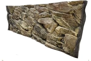 Aqua Maniac - Arrière-plan d'aquarium 3D - Roche beige, polyrésine (pas en mousse) - 4 à 6 cm d'épaisseur - Décor unique