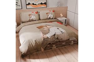 PETTI Artigiani Italiani - Set Copripiumino Matrimoniale 250x200 cm (2 Federe 50x80 cm Incluse), Parure Copripiumino Morbida Microfibra con Stampa Digitale - Made in Italy - Bacio