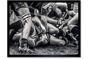 Wee Blue Coo Photo Sport Rugby Football Close Up Scrum Players Ball Game Wall Art Print Mur Encadré Décor 30 x 41 cm