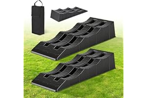 Auffahrkeile für Wohnmobil 2er Set, 3 Stufen 40/70/100 mm, bis 3,5 t belastbar, inkl. Tragetasche, rutschfeste Auffahrkeile für Wohnwagen, Camper & Anhänger