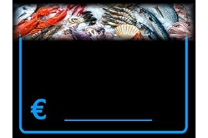 ETICHETTESEGNAPREZZIPERALIMENTI 30 SEGNAPREZZI PLASTIFICATI"PESCHERIA" 8,3x11,3 cm. (Spilloni non inclusi)