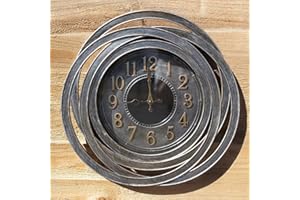 Homezone Garden Mile Grey Abstract 51cm Large Round Wall Clock Garden Clock Outdoor Waterproof Outdoor Wall Clock Large Graden Ornament for Garden, Patio, Kitchen, Livingroom Décor