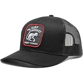 Surf Monkey Heathered Trucker Cap - Curved Visor - Adjustable Snapback Cap - Embroidered Patch Men/Women