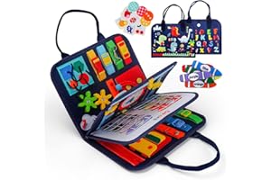 LITTLE GUY Jouet Enfant Bebe 1 2 3 Ans Garcon, Idée Cadeau Bébé Garcon 1-2-3 Ans Busy Board Jeux Montessori âge 1 2 3 Ans Fille Jouets d'activité et de Développement Livre Sensoriel Jeux éducatifs pour Enfant