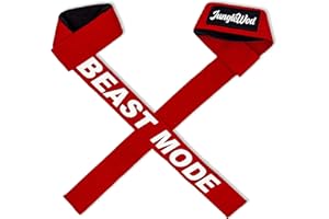 JUNGLEWOD Jungle WOD Straps de Levantamiento de Pesas - Correas de Levantamiento para Mejorar tu Agarre en Halterofilia, Powerlifting, Gimnasio, Crossfit. Soporte Acolchado y Diseño Beast Mode.