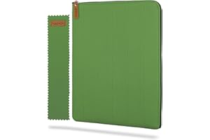 HANOI COLLECTION Funda para Libros de Lectura con Cremallera, Funda Acolchada para Libros, Portalibros para Agenda, Diario Personal, Cuaderno de Notas. Regalo para Amantes de los Libros (Verde)