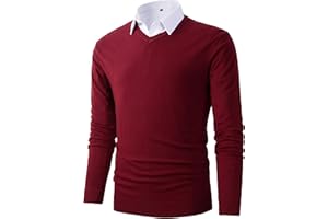 BENIBOS Mens Casual Slim Fit Basic Designed V-Neck Pullover Sweater