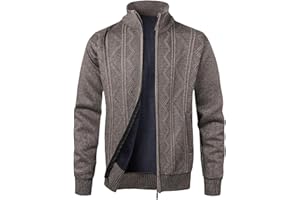 MeiLayM Uomo Autunno Inverno Cardigans Cerniera Intera Giacca Maglione Maglia Manica Lunga Cardigan Cappotto Invernale Foderato in Pile Caldo Maglione Cardigan Felpa Camicia Felpa