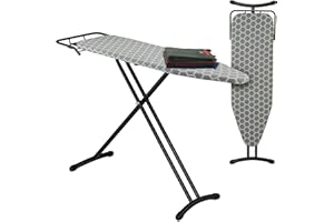 Relaxdays Asse da Stiro Pieghevole, Tavolo Ferro a Vapore, Piano per Stirare Salvaspazio, 110x33 cm, Copriasse, Grigio