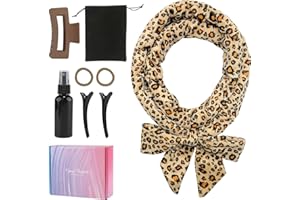 GUIGA Heatless Curling Set, Heatless Curlers Headband, Rollers for Heatless Curls, Heatless Curler, Women Heatless Curls, 8 PCS Curling Rods Gift Set, Hair Curlers No Heat for Short & Long Hair, Leopard