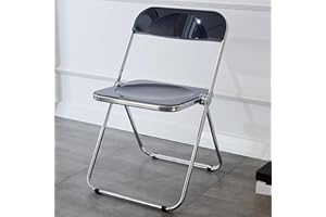 KAIHAOWIN Luksusowe nowoczesne akrylowe krzesło składane-duch można układać w stos, kryształowe krzesło składane, plastikowe krzesło do salonu, chromowana rama i składane krzesło akrylowe na zewnątrz