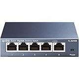 TP-Link TL-SG105 5-Ports Gigabit Netzwerk Switch (bis 2000 MBit/s im Vollduplexmodus, geschirmte RJ-45 Ports, Metallgehäuse,