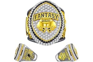 HYKJSHED 2025 Fantasy Football Ring, Meisterschaftsring, Meisterschaftstrophäe, Geschenkbox, Ring-Display-Box(12)