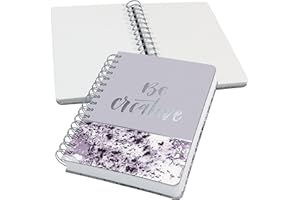 Sigel JN607 Cuadernos espirales premium, 16.8 x 21.5 cm, punteado, tapa dura, motivo jaspeado, morado/blanco, Jolie