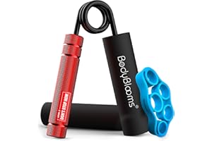 BODYBLOOMS® Hand grip allenamento avambraccio. Gripper avambracci attrezzi con frase motivazionale. Grip palestra con spugne incluse. Hand gripper allenamento mani e molla avambraccio di varie forze