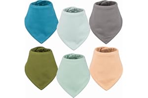 Tiny Twinkle Lätzchen Baby Absorbierende Dreieckstuch Multi-Packs Baby Dreieckstuch Lätzchen Baumwolle Unisex Lätzchen,solide Farben Set für Zahnen und Sabbern Baby mit 2 Verstellbaren Druckknöpfen