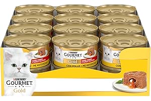 GOURMET Gold Cuore Morbido Cibo Umido per Gatti Adulti con Pollo 24 Lattine da 85g