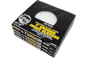 SQUARE DEAL RECORDINGS & SUPPLIES (100) Super Heavyweight Polylined Black Paper Inner Sleeves for 7" Records - Archival Quality, Acid-Free, Static-Free - Premium Protection