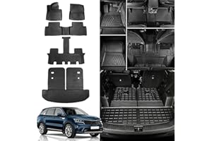 RONGTAOD Rongtao Floor Mats & Backrest Mat for 2021-2024 Kia Sorento 6/7 Seats - Trunk & Back Seat Cover Protector