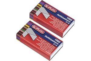 Herlitz Agrafes No. 10, 2 x 1000 Pièces Sur Carte, Galvanisé No. 10, Petit