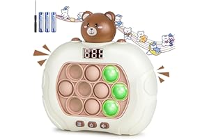 VOFOLEN Upgraded Pop It Game Sensory Fidget Toys Light Up Music Funny Toys with LED Screen for Kids 3-12 for Boys and Girls Bubble Stress Handheld Puzzle Game Quick Push Sensory Toys(Batteries Included)(Bear)