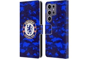 Head Case Designs Officially Licensed Chelsea Football Club Camouflage Crest Leather Flip Case Compatible With Samsung Galaxy S25 Ultra