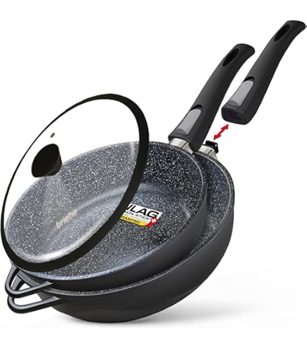 Titanium gehamerde pan Pro met deksel, 20/24/28 cm titanium pan