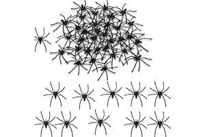 Gifts 4 All Occasions Limited SHATCHI-1143 Shatchi Pack med 24 falska spindlar, halloween, läskiga dekorationer