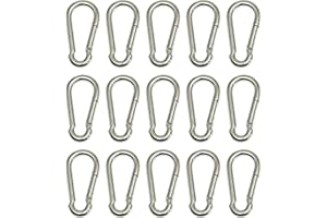 BOXCUTE Mosquetón 15 unidades, 4 x 40 mm, de acero galvanizado