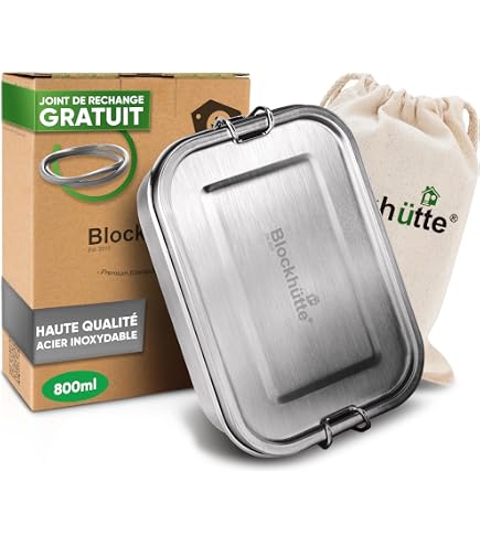Boîte à Déjeuner Indian-Tiffin Acier Inoxydable - Format Rectangulaire Une Couche - Écologique Et Sans BPA - Lavable Lave-Vaisselle