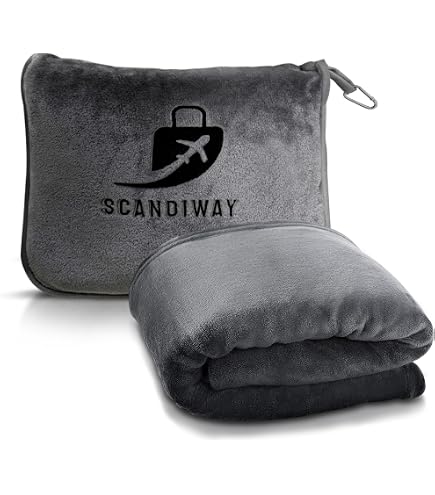 ComfortAce 2-in-1 Reisekissen & Decke – Faltbar Zu Kissen, 90x150 Cm Flanell, Grau, Mit Reißverschlusstasche
